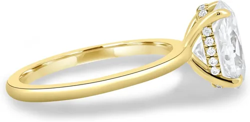 Miniatura 10 de Anillos de compromiso de moissanita de oro macizo de plata 925 de 10 quilates y 14 quilates y 18 quilates para mujer Juego de anillos de boda