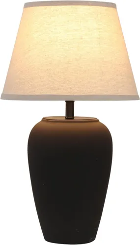 Miniatura 9 de YEPDIN TL3 - Lámpara de mesa de cerámica de 21.25 pulgadas, compacta y esmerilada, pantalla de tela cónica, decoración de cerámica para sala