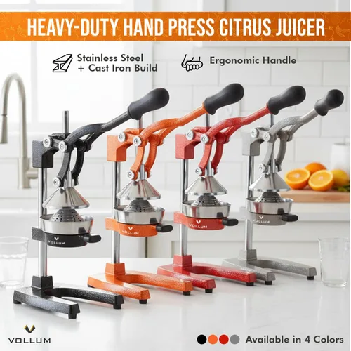 Miniatura 2 de Vollum Exprimidor manual de cítricos, exprimidor de cítricos de grado comercial, exprimidor de jugo de naranja para naranjas, limones, limas, acero