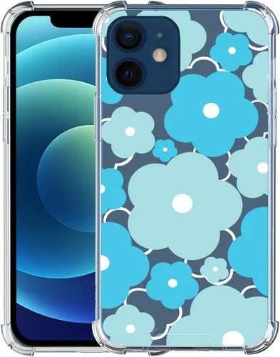 Miniatura 117 de Funda para iPhone 8 Plus y iPhone 7 Plus, linda funda Kawaii azul hibisco hawaiano floral estética floral para niñas preppy mujeres