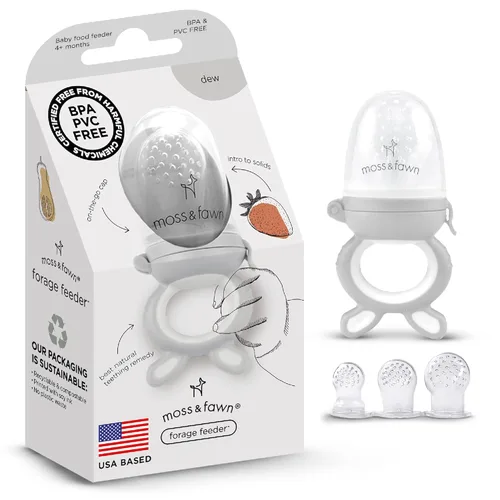 Miniatura 12 de Moss and Fawn Alimentador de Exploración – Paleta de leche materna congelada de silicona calmante y juguete de dentición de alimentos para bebés