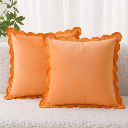 Miniatura 28 de Fundas de almohada Folkulture para sofá o para sala de estar Juego de 2 fundas de almohada (18x18) con diseño boho Fundas de almohada Rubor