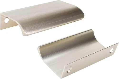 Miniatura 13 de Tiradores negros de 1.38 pulgadas para gabinete, 10 unidades, espacio entre agujeros de 0.63 pulgadas, tiradores de borde de aleación de aluminio