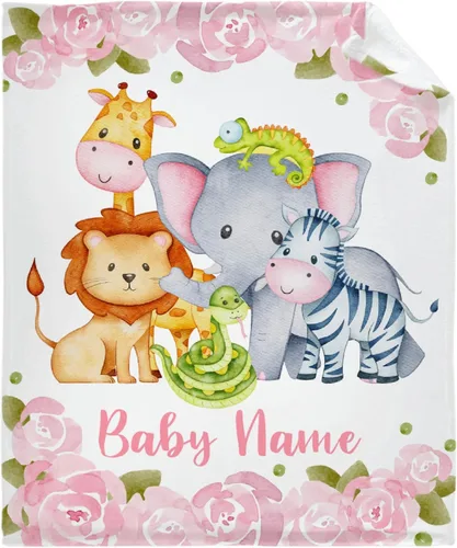 Regalo personalizado para niños/niños, mantas personalizadas de animales para sofá, cama, dormitorio, sala de estar, manta ligera (30 x 40 pulgadas
