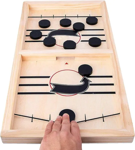 Miniatura 4 de moopok - juego de discos de eslinga rápida, juego de juegos de eslinga, juego de mesa 2 en 1, juego de hockey sobre hielo, juegos de mesa ganadores