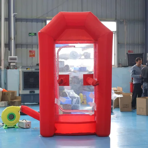 Miniatura 6 de SAYOK Cabina inflable de dinero con soplador de aire para eventos, promoción (rojo, 4.92 x 4.92 x 8.2 pies)