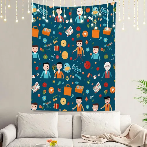 Miniatura 88 de Shrahala Tapiz de pared con paisaje de lago de otoño, bosque amarillo, para colgar en la pared, tapiz grande, decoración de fibra de poliéster
