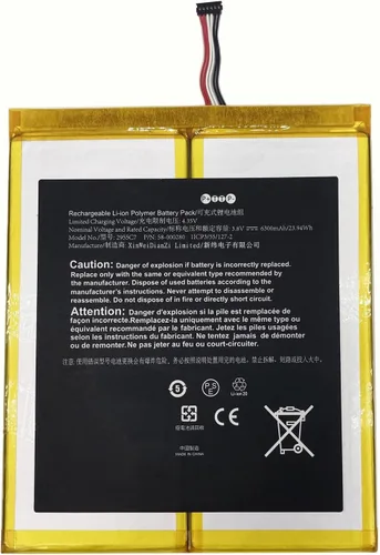 Miniatura 3 de Batería de repuesto compatible con tablet 58/00/0280 29/55/C7 A21/10 M2/V3/R5 3.8V 6300mAh