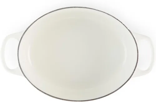 Miniatura 3 de Le Creuset Horno holandés ovalado Signature de hierro fundido esmaltado, 2.75 cuartos de galón., Blanco