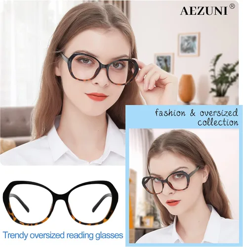 Miniatura 2 de AEZUNI Gafas de lectura grandes de moda para mujer, a la moda, para mujer, lectores 1.0 1.25 1.5 1.75 2.0 2.25 2.5 2.75 3.0 3.5 4.0 5.0 6.0