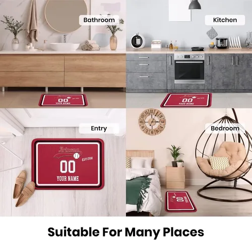 Miniatura 7 de Tapete personalizado Arizona para puerta de baño, tapete en relieve seguro para exteriores, 24 pulgadas de ancho x 17 pulgadas de alto, tapete