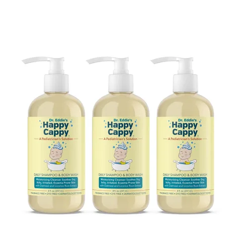 Happy Cappy Champú y Jabón Corporal para Bebés - Jabón Corporal para Eczema para Niños y Pequeños, Ayuda con la Sequedad, Reduce la Comezón y el