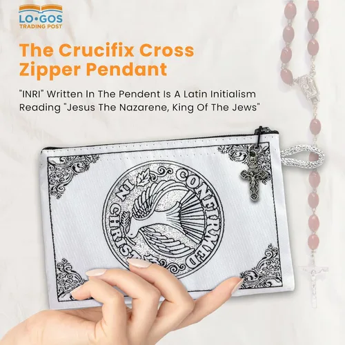 Miniatura 88 de Bolsa de rosario católico, estuche de rosario de bautismo para niños con números 6:24-26, versículo de la Biblia, 4 x 6 pulgadas, joyería y monedero