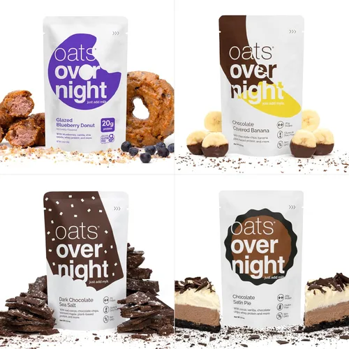 Miniatura 9 de Oats Overnight Paquete variado de postres – Batido de proteína de desayuno alto en proteínas, alto en fibra, sin gluten, avena con proteína sin OMG