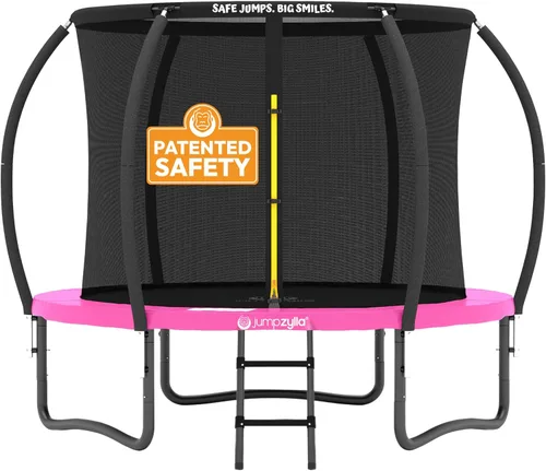 Miniatura 43 de Jumpzylla - Cama elástica recreativa para niños, con red de seguridad, escalera y revestimiento antioxidante, de 8, 10, 12, 14, 15 y 16 pies