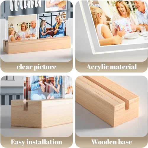 Miniatura 8 de Marcos de fotos personalizados con foto, marco de fotos personalizado con luz nocturna, marco de fotos personalizado, regalos personalizados de 5