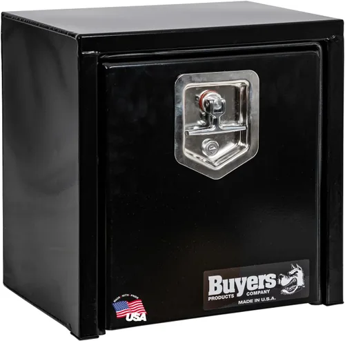 Miniatura 36 de Buyers Products 1703349 - Caja de acero negro para debajo de la carrocería con pestillo de mango en T, 14 x 12 x 18 pulgadas, caja de herramientas