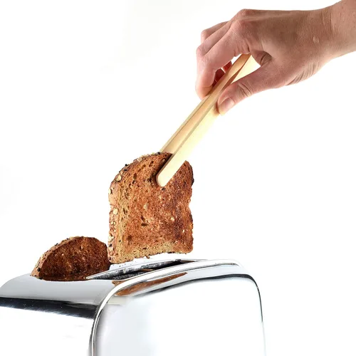 Miniatura 3 de Norpro 1982 Pinzas para tostadora de bambú de 8 pulgadas con imán, talla única