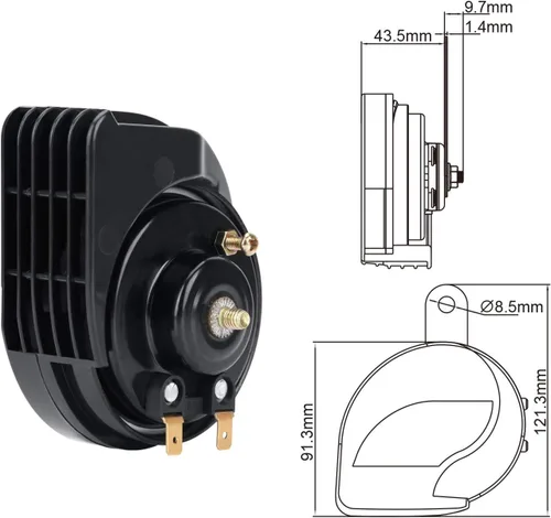 Miniatura 5 de SEINECA Bocina de coche Ulra-Thin Compact Caracol impermeable ruidoso 12V Kit de bocina de auto de tono alto/bajo para automóvil, motocicleta