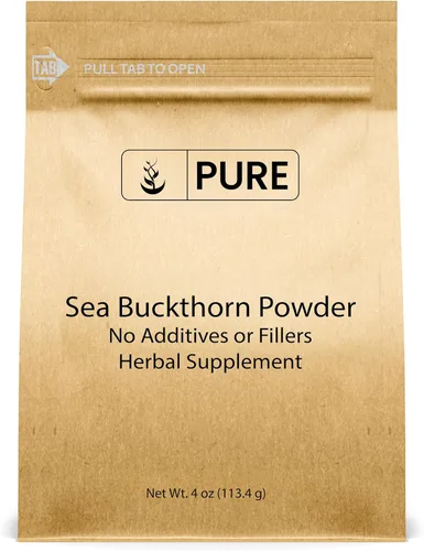 Pure Original Ingredients Suplemento tradicional de espino cerval de mar (4 onzas), sabor a bayas ácidas, sin OMG, rico en vitaminas y minerales