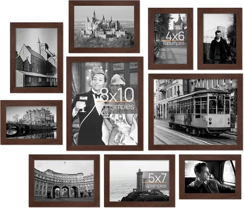 Miniatura 12 de upsimples Paquete de 10 Marcos de Fotos Collage Decoración de Pared para Montaje o Exhibición de Mesa, Juego de Marcos de Galería de Fotos
