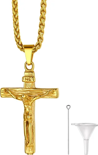Miniatura 22 de Richsteel Collares de urna para cenizas para mujeres y hombres, collar con colgante de cremación para cenizas, joyería conmemorativa de acero