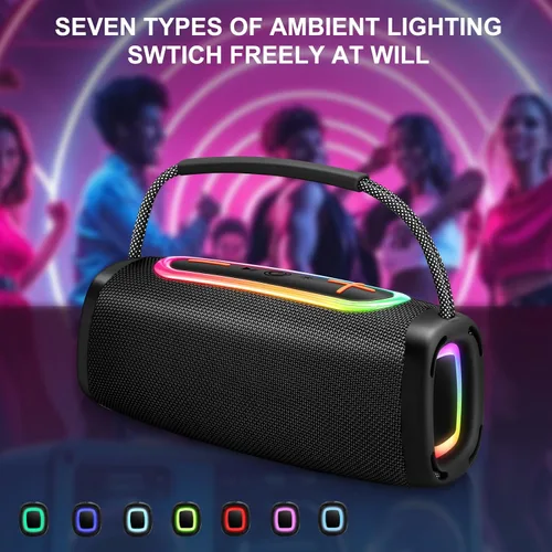 Miniatura 2 de Altavoz Bluetooth BT5.4 para exteriores: sonido fuerte de 60 W, IPX7 impermeable con 40 horas de reproducción, bajo, TWS, altavoces inalámbricos