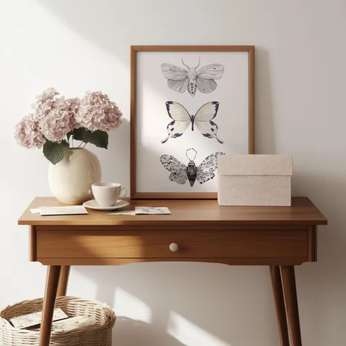 Miniatura 5 de Arte de pared de mariposas - Decoración de mariposas blancas y negras - Impresión artística de acuarela - 11 x 14 - Póster sin marco Negro & blanco