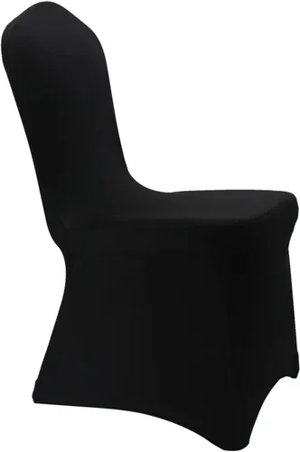WELMATCH - Fundas elásticas para sillas de elastano negro, 12 fundas elásticas para sillas de boda, fiesta, comedor, buceo (negro, 12)