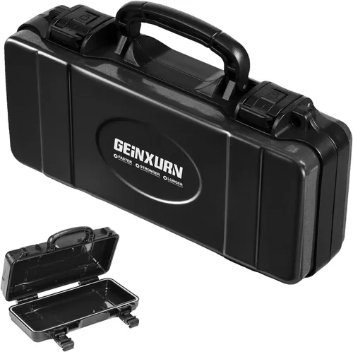 Miniatura 12 de Geinxurn Organizador de herramientas de acero de 11 pulgadas, 2 piezas, caja roja y negra, almacenamiento de herramientas ABS portátil duradero
