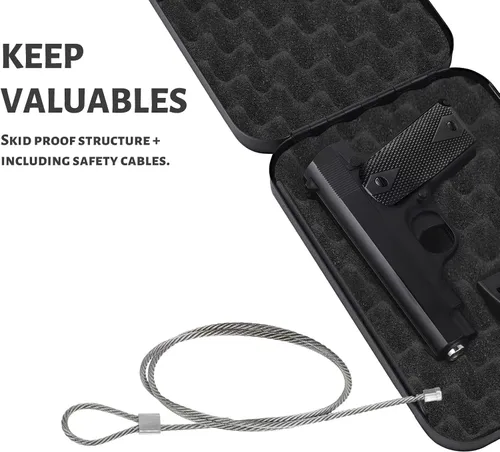 Miniatura 3 de Funda segura para armas para mesita de noche, mesita de noche, automóvil, debajo de la cama, apta para pistola apilable, pequeña caja fuerte oculta