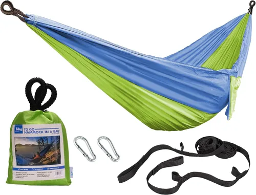 Miniatura 11 de Bliss Hammocks Hamaca en una bolsa con mosquitera y correas ajustables para árboles, hamaca de nailon para acampar y uso al aire libre, capacidad