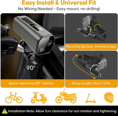 Miniatura 11 de Cámara de acción 4K 30fps con rastreador GPS, cámara inalámbrica para bicicleta, velocímetro/odómetro, tarjeta 64G gratis, DV deportivo