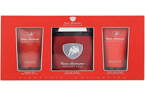 Lamborghini Sportivo by Tonino Lamborghini - Set de regalo – 4.2 oz Eau De Toilette Spray + 3.4 oz Gel de ducha + 3.4 oz Bálsamo para después del