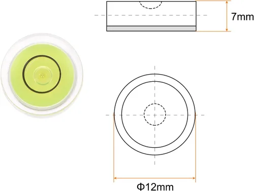 Miniatura 2 de HARFINGTON 4 unidades de nivel redondo de burbuja de 0.472 x 0.276 in, mini niveles circulares de espíritu de diana para nivelación de cámara, Lima