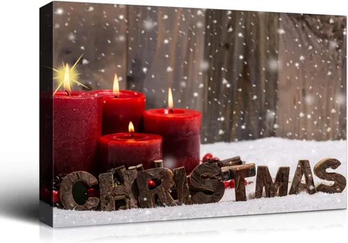 Miniatura 57 de Denozer - Arte de pared de muñeco de nieve de Navidad, impresiones artísticas sobre lienzo para dormitorio, sala de estar, decoración de pared