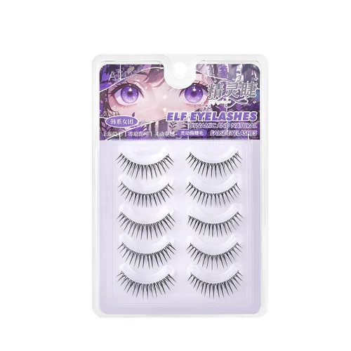 Miniatura 7 de 3 pares de pestañas postizas de aspecto natural, pestañas postizas de uso diario, tira cruzada de banda transparente para maquillaje de ojos