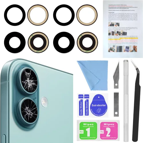 Miniatura 17 de 2PCS ASDAWN Reemplazo de Cristal de Lente de Cámara Trasera para iPhone 11 Pro y 11 Pro Max Reemplazo de Lente de Cámara con Adhesivo Preinstalado +