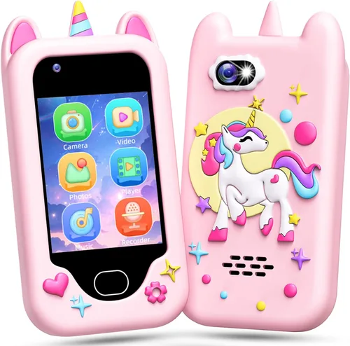 Miniatura 12 de Lapare - Teléfono inteligente para niños, 2.8'' de pantalla táctil HD con cámara doble para niños, teléfono de juguete de dinosaurio