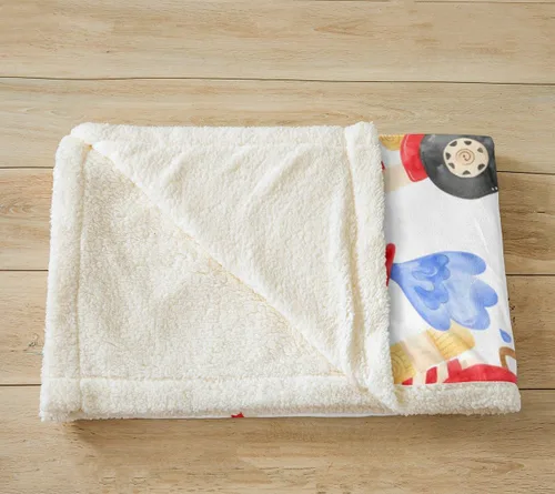 Miniatura 3 de Manta de vellón con camión de bomberos para niños, manta de felpa de coche de dibujos animados para cama, sofá, sofá, bombero, manta sherpa