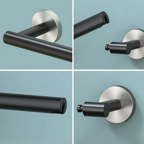 Miniatura 17 de FORIOUS Soporte de pared para papel higiénico, soporte de rollo de papel higiénico de doble poste giratorio de acero inoxidable para baño, Blanco