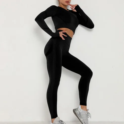Miniatura 5 de Lu's Chic Conjunto corto de dos piezas para mujer, conjunto de yoga y entrenamiento de cintura alta