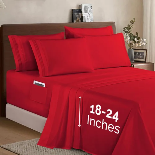 Miniatura 37 de Elegant Comfort - Juego de ropa de cama resistente a arrugas y decoloración más acogedor, sábana bajera elástica en todo el contorno, bolsillo