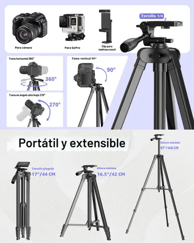 Miniatura 2 de Kit de inicio de YouTube para iPhone/Android, kit de inicio de YouTube con micrófono inalámbrico/trípode de cámara/trípode flexible/luz de relleno