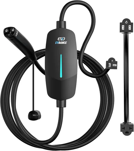 Miniatura 10 de EVDANCE Cargador EV Nivel 1 y 2, Cargador Portátil para Vehículo Eléctrico con Cable de 25 Pies, Estación de Carga EV para el Hogar para Autos Blanco