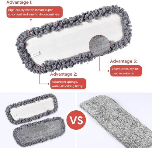 Miniatura 6 de Fregonas de microfibra en aerosol para limpieza de pisos, fregonas de limpieza Domi-Patrol para pisos de laminado y baldosas de madera dura
