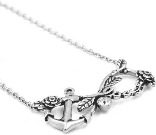 Miniatura 3 de Controse Collar de ancla Infinity Love con colgante, Acero inoxidable