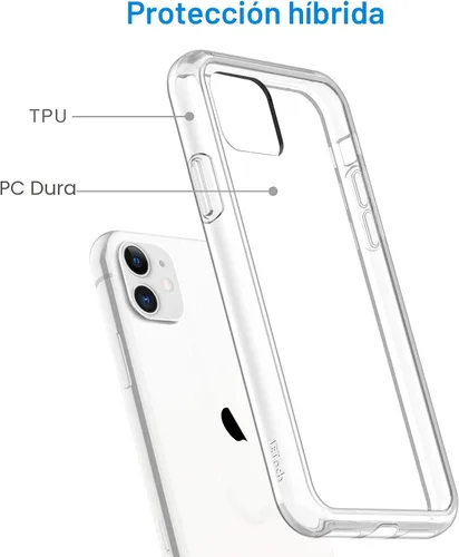 Miniatura 3 de JETech - Funda para iPhone 11 de 6.1 pulgadas, cubierta de parachoques a prueba de golpes que no se pone amarilla, parte trasera transparente