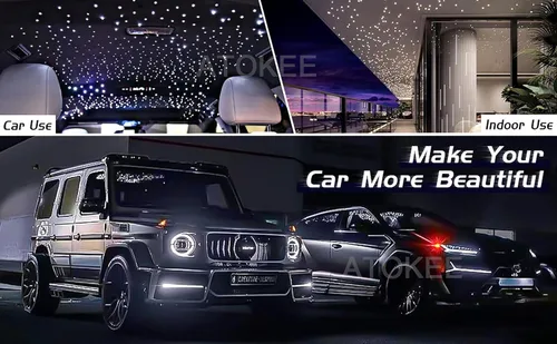 Miniatura 5 de ATOKEE Kit de Revestimiento de Techo Estrellado 550 piezas 0.03 pulgadas 13.1 pies, 16W Luces de Estrella de Fibra Óptica Centelleantes