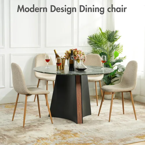 Miniatura 4 de COZYCASA Juego de 4 sillas de comedor, estilo moderno de mediados de siglo, sillas auxiliares de comedor con patas de metal, cómodas para cocina